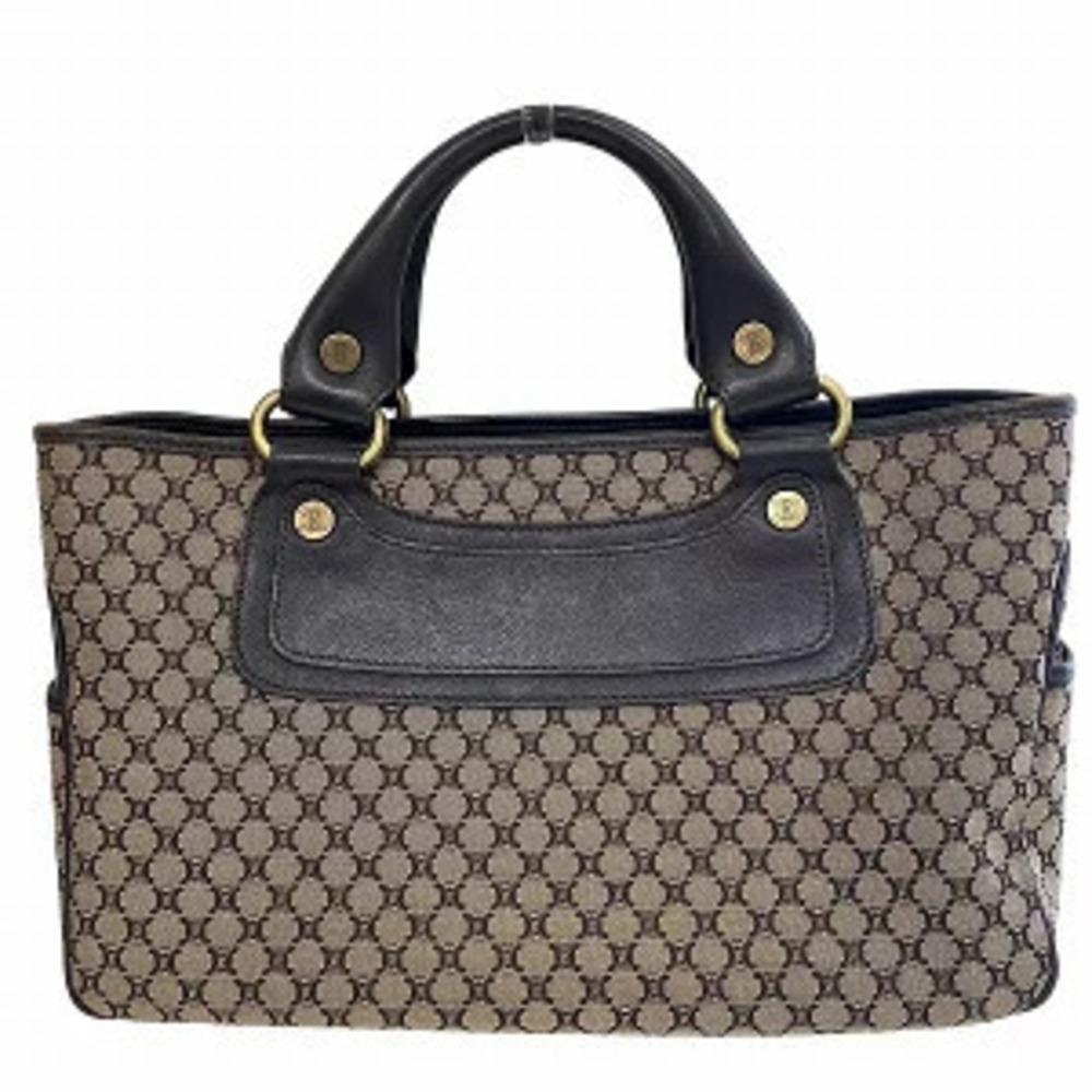 Celine Macadam Boogie Bag Brown Canvas x Leather Handbag
